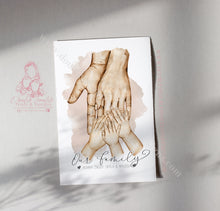 Load image into Gallery viewer, Personalised Family Portrait Hands Print Mother Father Children