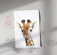 Load image into Gallery viewer, Personalised Jungle Safari Animal Portrait Prints