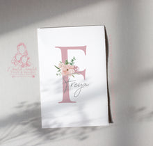 Load image into Gallery viewer, FLORAL PERSONALISED SET OF 3 BUNNY PRINTS