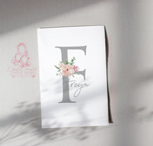 Load image into Gallery viewer, FLORAL PERSONALISED SET OF 3 BUNNY PRINTS