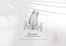 Load image into Gallery viewer, Grandad and Grandchildren Hands - Fathers Day - Birthday