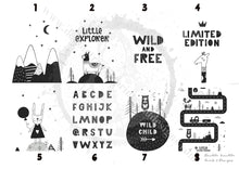 Load image into Gallery viewer, Scandinavian Monochrome Nursery Childrens Room Prints