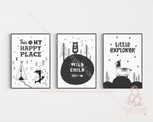 Load image into Gallery viewer, Scandinavian Monochrome Nursery Childrens Room Prints