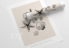 Load image into Gallery viewer, Neutral Minimalist Beige & Blue calming sea beach theme set of 3 posters