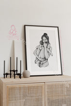 Load image into Gallery viewer, Twin Mum Newborn Baby Personalised Family Print