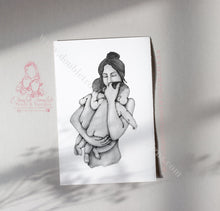 Load image into Gallery viewer, Twin Mum Newborn Baby Personalised Family Print