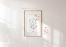 Load image into Gallery viewer, BEAUTIFUL TWINS BABY LINE ART ANNOUCNEMENT PRINT