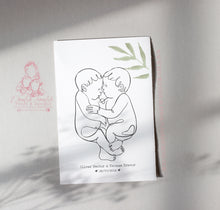 Load image into Gallery viewer, BEAUTIFUL TWINS BABY LINE ART ANNOUCNEMENT PRINT