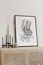 Load image into Gallery viewer, Twins Family Hands Print- Twins- Newborns - Siblings