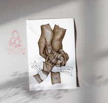 Load image into Gallery viewer, Twins Family Hands Print- Twins- Newborns - Siblings