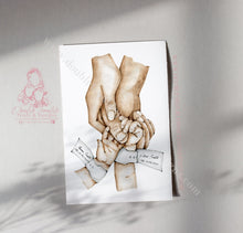 Load image into Gallery viewer, Twins Family Hands Print- Twins- Newborns - Siblings