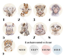 Load image into Gallery viewer, Watercolor Baby Safari Animal Portrait Prints