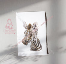 Load image into Gallery viewer, Watercolor Baby Safari Animal Portrait Prints