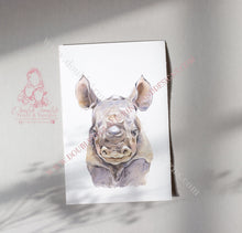 Load image into Gallery viewer, Watercolor Baby Safari Animal Portrait Prints
