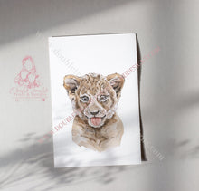 Load image into Gallery viewer, Watercolor Baby Safari Animal Portrait Prints