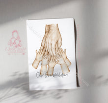 Load image into Gallery viewer, Watercolor Grandparents Hands Print