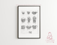 Load image into Gallery viewer, CHALK RETRO COFFEE PRINT IN WHITE
