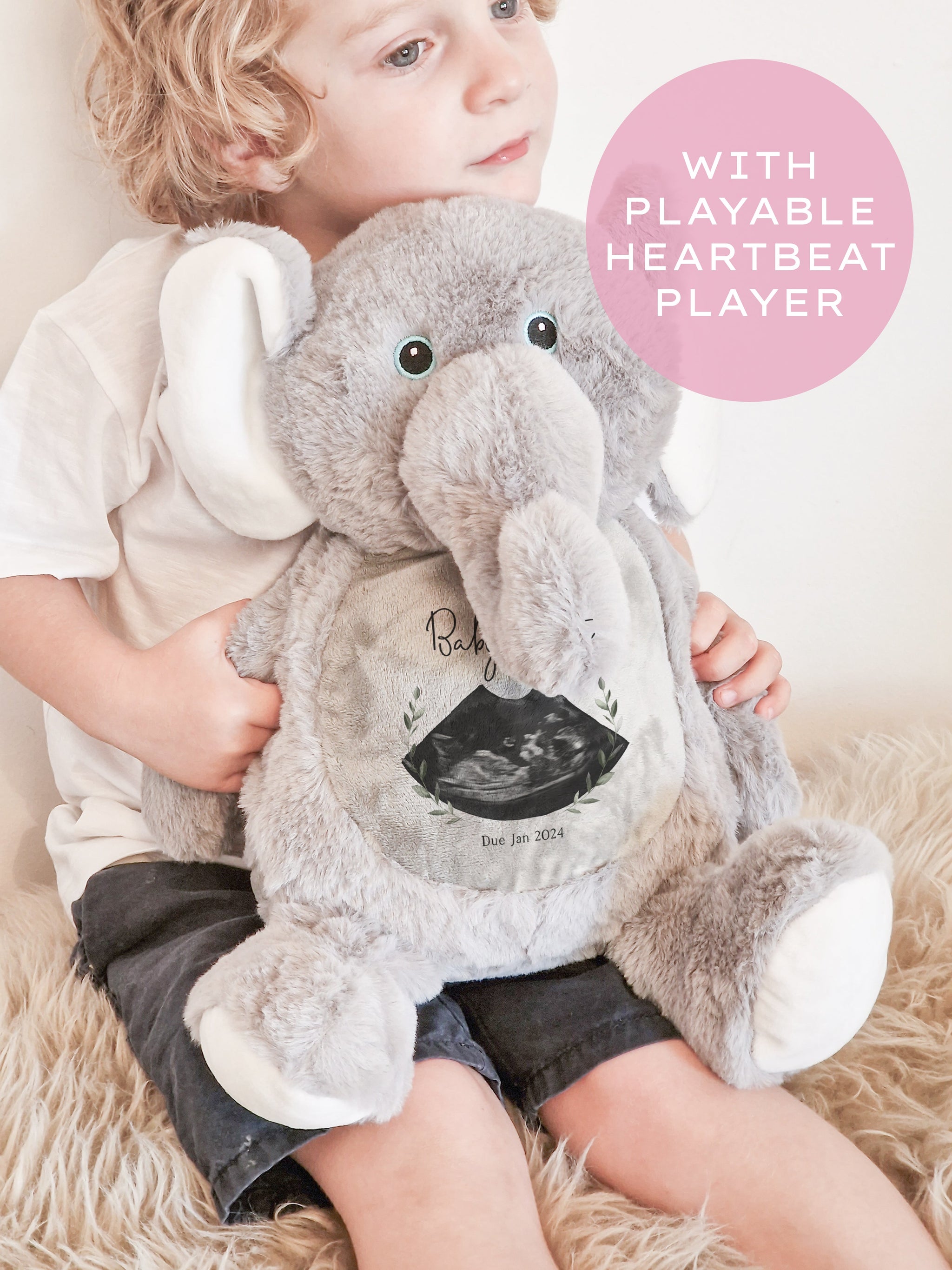 Elephant Stuffed Animal To Record Baby Heartbeat HEARTBEAT