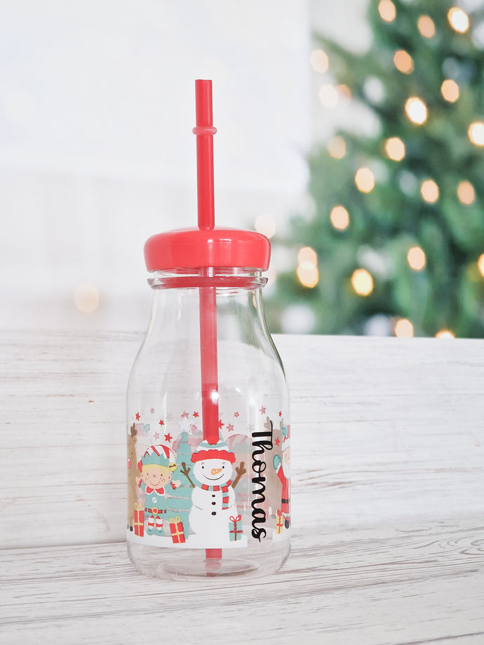 Childrens Personalised Cold Cup Milk Jar Bottle Plastic