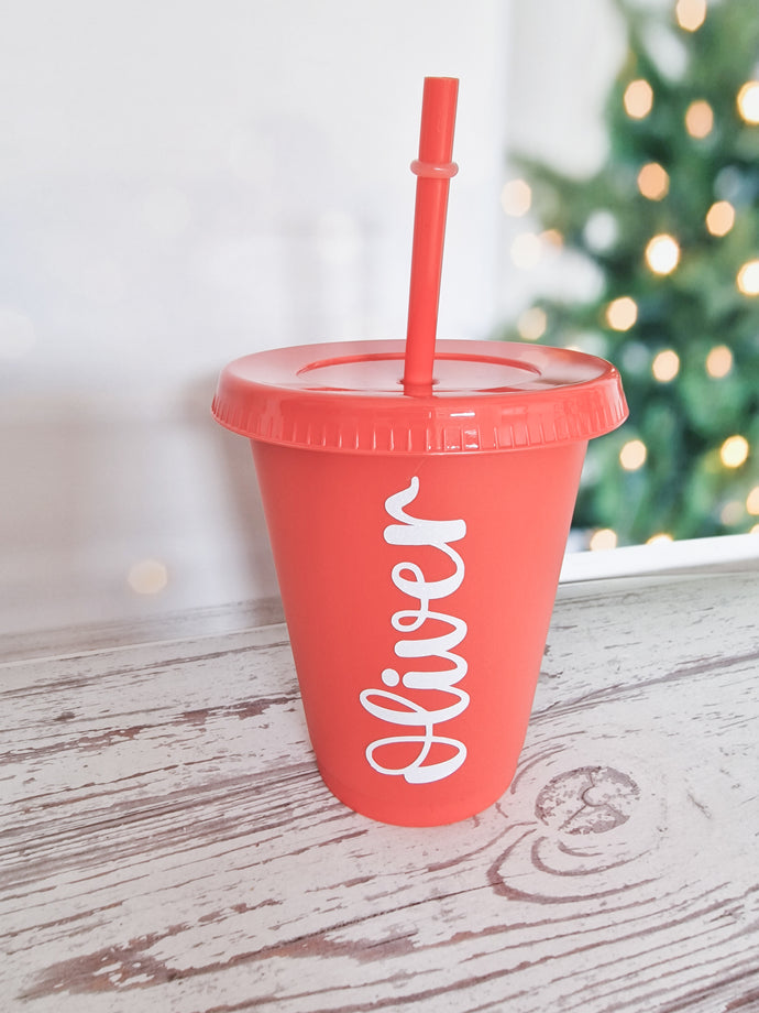 Christmas Red Personalised Cold Cup