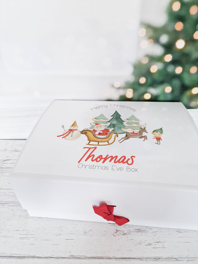 Personalised Santa Sleigh Christmas Eve Gift box
