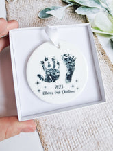Load image into Gallery viewer, FIRST CHRISTMAS  FOOTPRINT HAND PRINT TREE ORNAMENT
