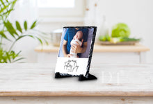 Load image into Gallery viewer, Fathers Day photo rock slate gift for him
