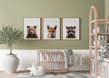 Load image into Gallery viewer, BABY ANIMAL PORTRAITS - GENDER NEUTRAL NURSERY DECOR POSTERS
