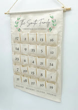 Load image into Gallery viewer, Mistletoe Hanging Christmas Countdown Canvas advent calendar
