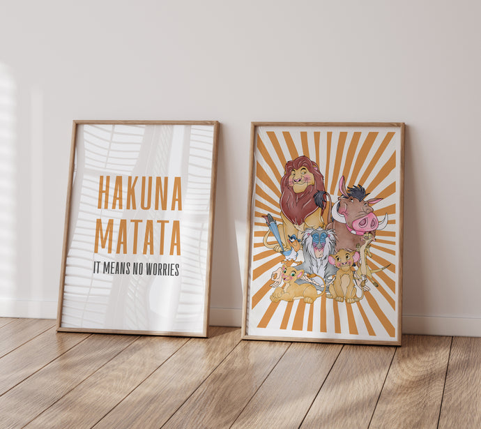 Lion King Hakuna Matata Set of 2 prints