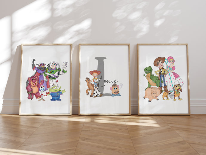 Toy Story Personalised set of 3 prints