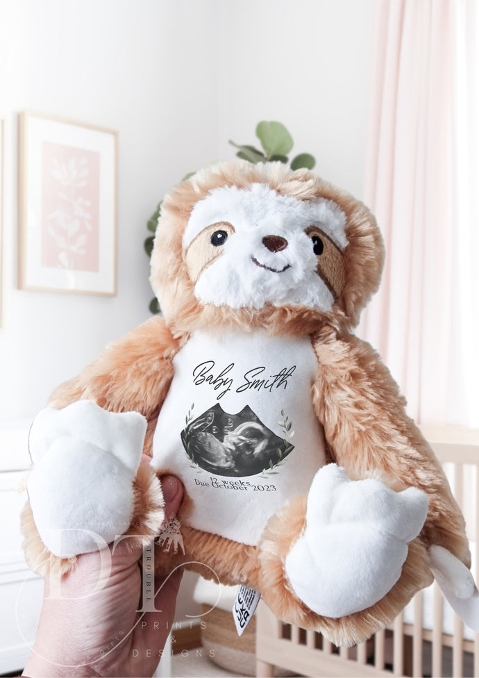 Sloth Baby Scan - Pregnancy Announcement - Baby Gift - Gender Reveal