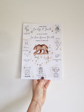 Load image into Gallery viewer, Bear Woodland The Day you were Born Birth Print
