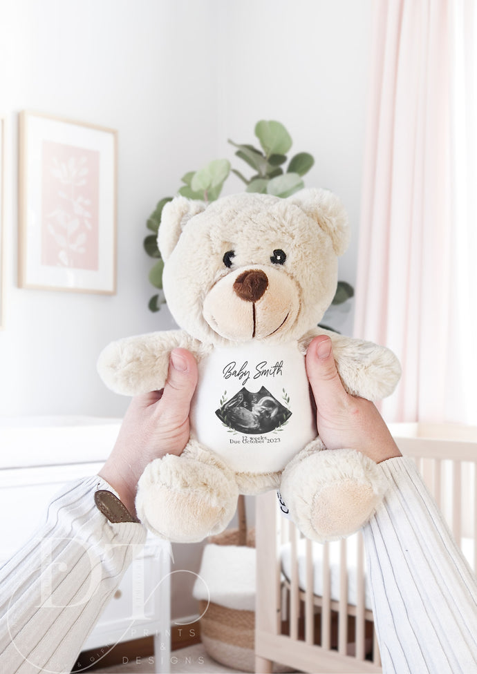 Teddy Bear Baby Scan - Pregnancy Announcement - Baby Gift