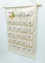 Load image into Gallery viewer, Girls Hanging Christmas Countdown Canvas advent calendar
