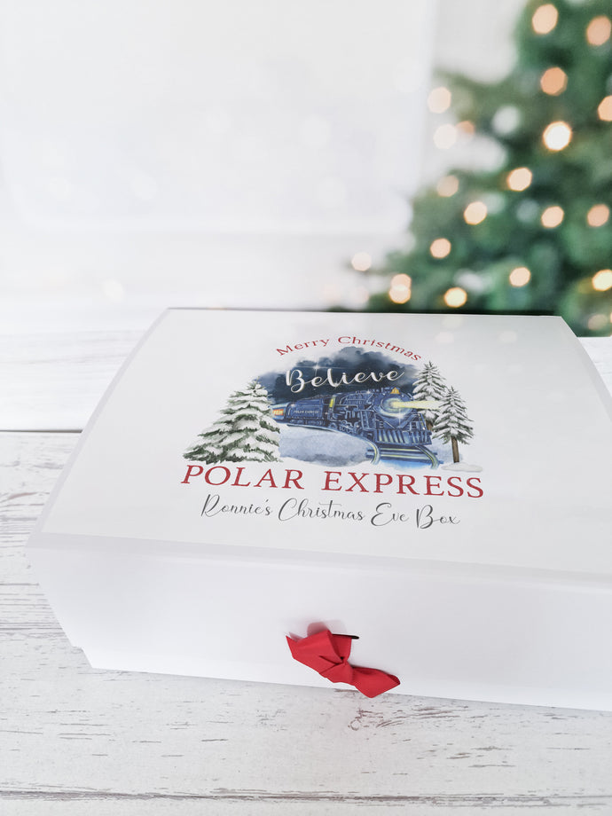 Personalised Polar Express Train 2 Christmas Eve Gift box