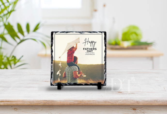 Fathers Day photo rock slate gift for him 2