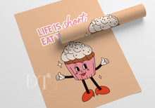 Load image into Gallery viewer, life is short eat cake - Retro Happy Characters Kitchen print
