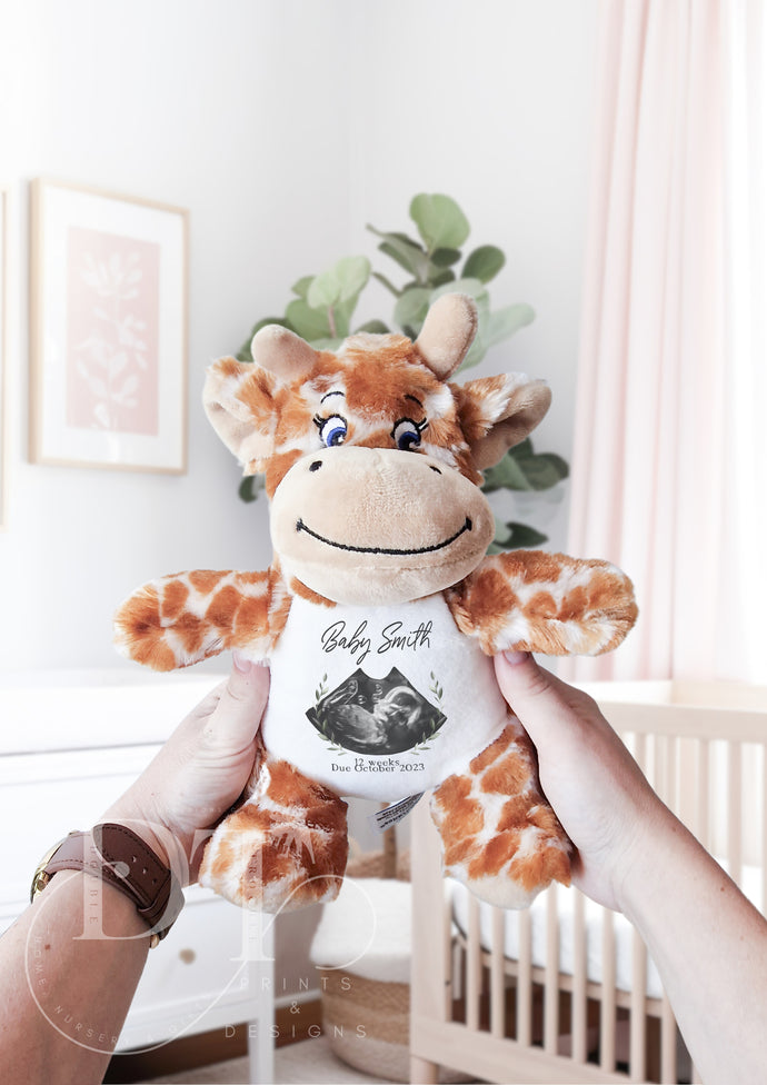 Giraffe Teddy Baby Scan - Pregnancy Announcement - Baby Gift