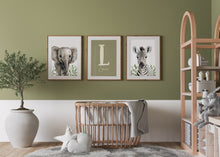 Load image into Gallery viewer, Greenery SAFARI NURSERY Prints - Set of 3 Personalised
