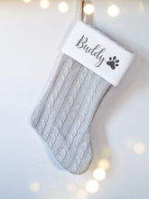 Load image into Gallery viewer, Personalised Grey Knit Stocking
