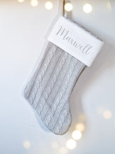 Load image into Gallery viewer, Personalised Grey Knit Stocking
