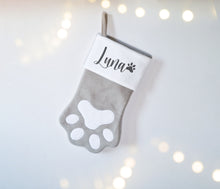 Load image into Gallery viewer, Personalised Pet Paw Christmas Stocking
