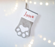 Load image into Gallery viewer, Personalised Pet Paw Christmas Stocking

