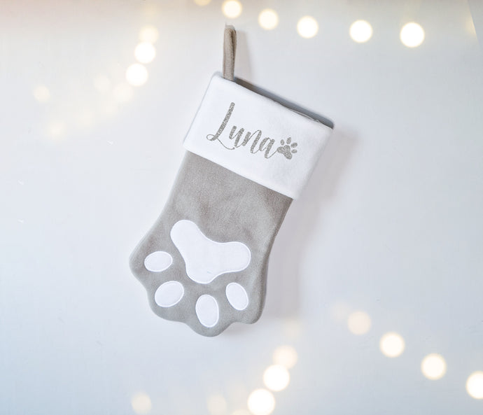 Personalised Pet Paw Christmas Stocking
