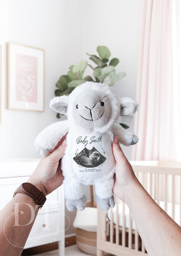 Little Lamb Teddy Baby Scan - Pregnancy Announcement - Baby Gift