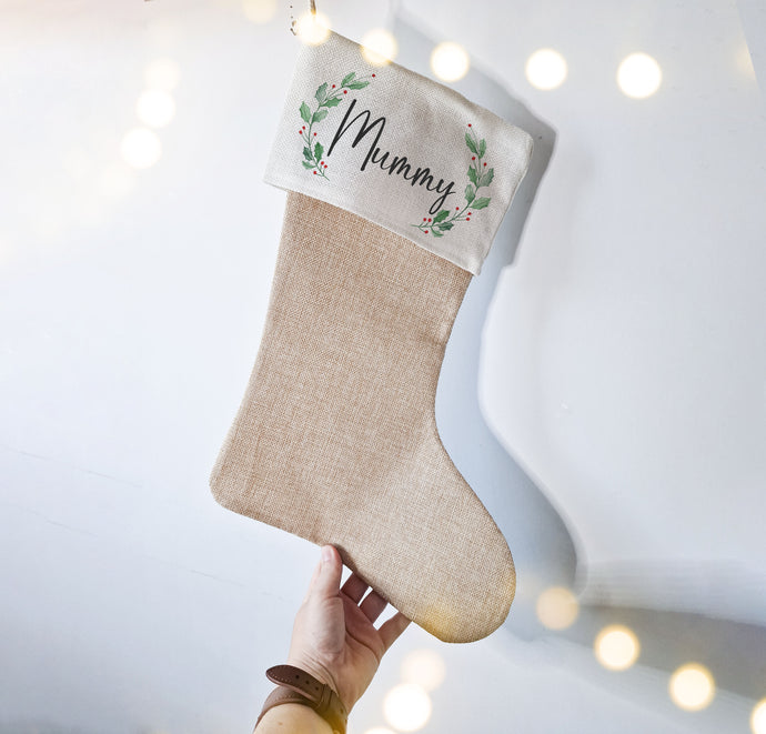 Personalised Family Matching Mistletoe Christmas Stocking