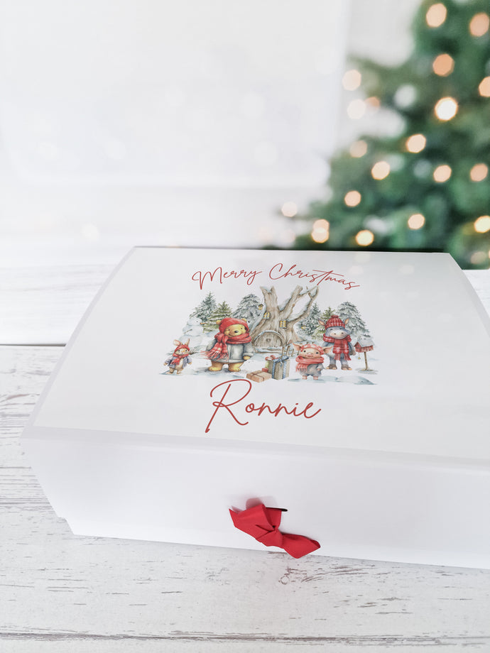 Personalised Winnie the Pooh Gang Christmas Eve Gift box