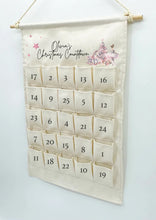 Load image into Gallery viewer, Girls Hanging Christmas Countdown Canvas advent calendar
