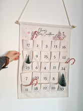 Load image into Gallery viewer, Girls Hanging Christmas Countdown Canvas advent calendar
